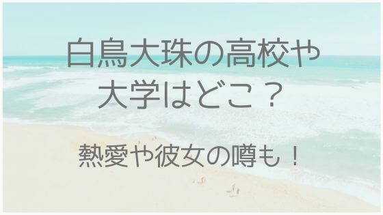 白鳥大珠、王侯、大学